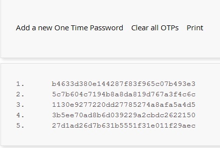 Λίστα εφάπαξ κωδικού πρόσβασης από το LastPass