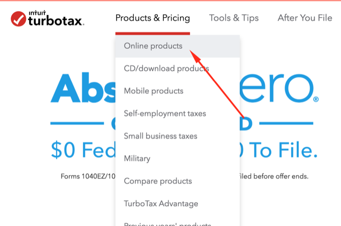 οδηγός turbotax - διαδικτυακά προϊόντα