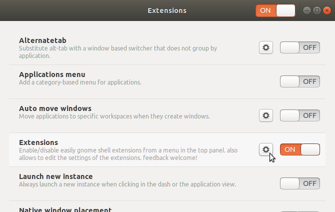 Διαχείριση επεκτάσεων στο Tweaks