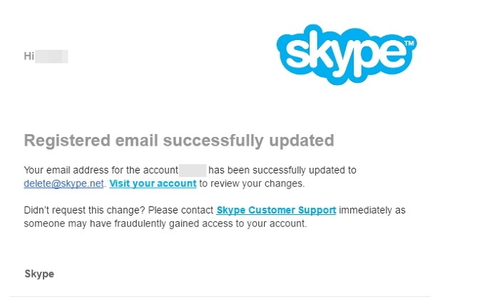 διαγραφή λογαριασμού skype