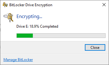 διαδικασία κρυπτογράφησης bitlocker