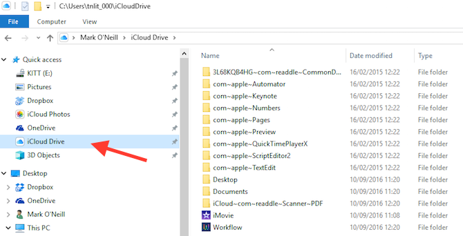 iCloud στον Πίνακα Ελέγχου των Windows File Explorer