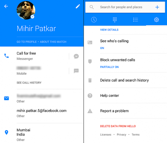 Facebook-Hello-Caller-ID-Dialer-App-Android-Προφίλ-Ρυθμίσεις