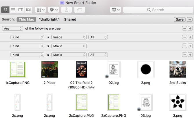 Αρχεία ταινιών Mac Smart Folder