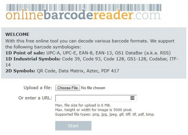 Ο δωρεάν αποκωδικοποιητής Barcode Online μπορεί να διαβάσει όλες τις συνήθεις μορφές γραμμωτού κώδικα Barcode