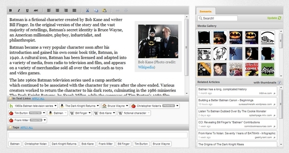 5 Εργαλεία που βασίζονται στο Web για οποιοδήποτε πρόγραμμα περιήγησης που κάθε συγγραφέας πρέπει να χρησιμοποιεί το Zemanta με το πρόγραμμα επεξεργασίας