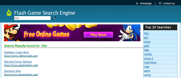 μηχανή αναζήτησης για online παιχνίδια