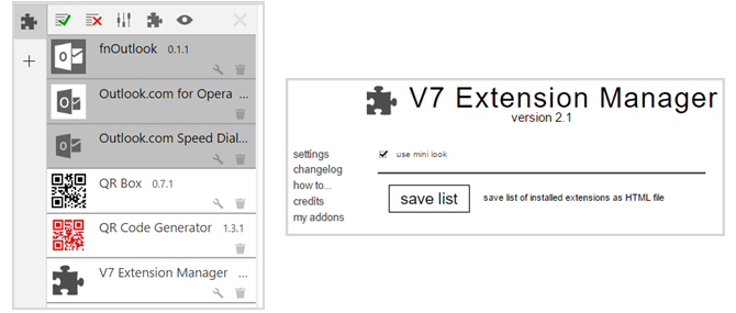 Extension Extension Manager V7