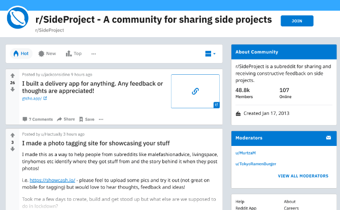 Το r/SideProject σάς λέει πώς να συνεχίσετε το έργο του πάθους σας με μια κοινότητα που σας υποστηρίζει και προσφέρει εποικοδομητικά σχόλια