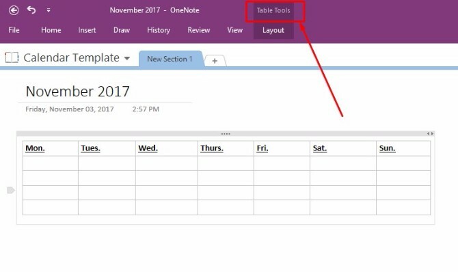 δημιουργήστε πρότυπο ημερολογίου onenote