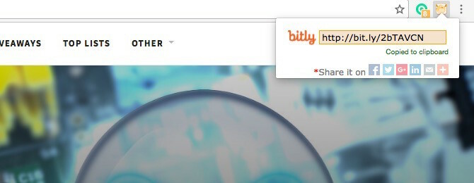 Επέκταση Chrome Bit.ly