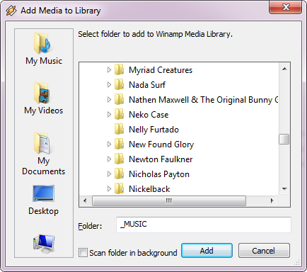 Winamp - Ένας στερεός παίκτης Media που Excel στο Διαχείριση συλλογής μουσικής σας [Windows] Winamp Προσθήκη Media στη βιβλιοθήκη