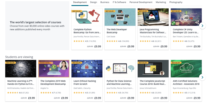 Στιγμιότυπο οθόνης Udemy