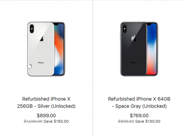 Η Apple πωλεί ένα ανακαινισμένο iPhone X για $ 769 iPhoneX Ανακαινισμένο