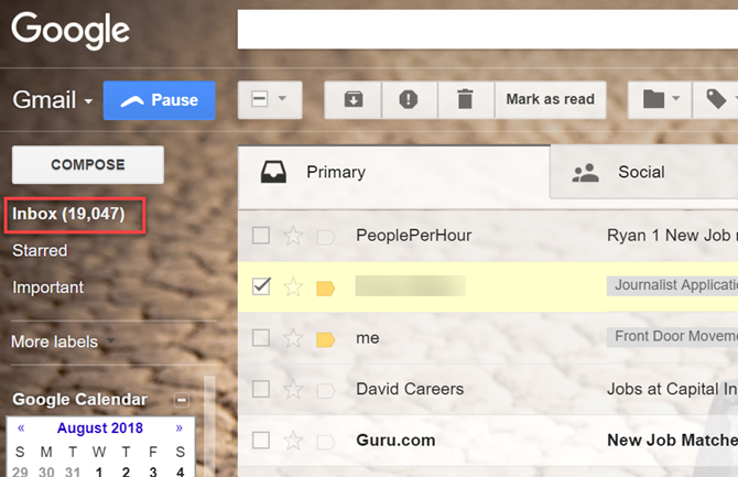 Ενοχλημένα εισερχόμενα Gmail