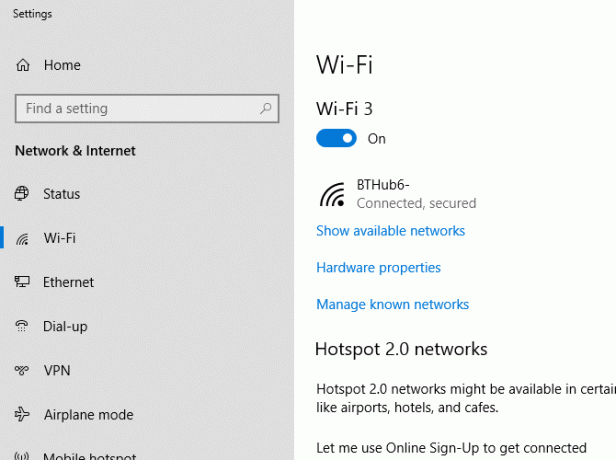 Ρυθμίσεις Wi-Fi των Windows 10