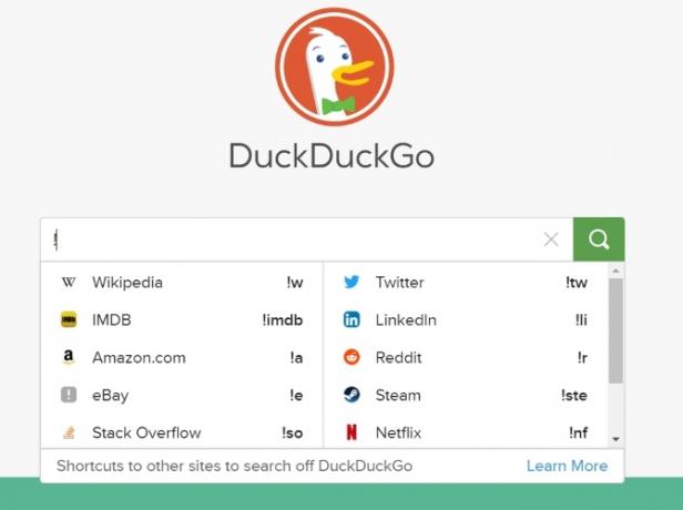 Ιδιωτική μηχανή αναζήτησης DuckDuckGo Bangs