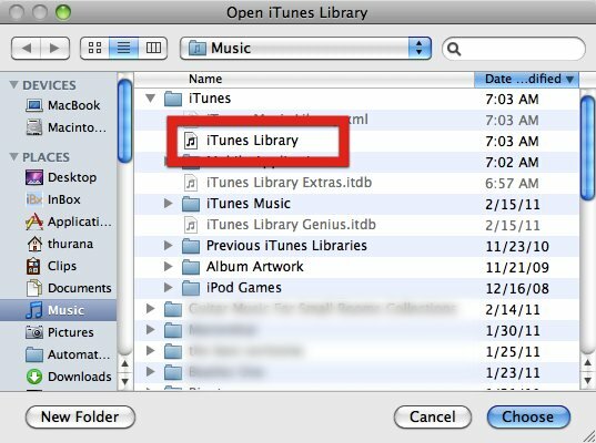 μετακινήστε την εξωτερική μονάδα δίσκου itunes library