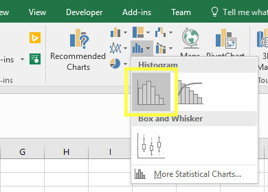 εισαγωγή ιστόγραμμα excel