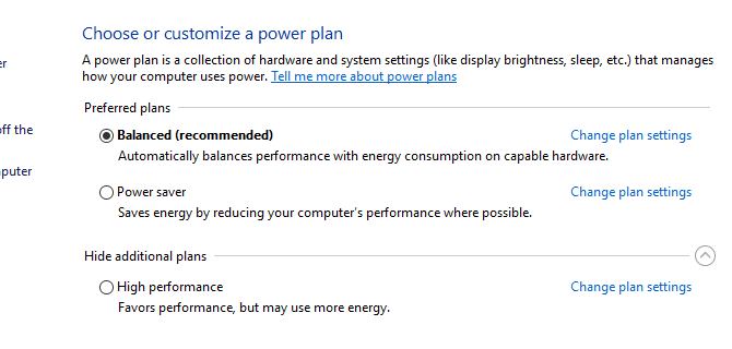 προσαρμόστε το σχέδιο ισχύος των Windows