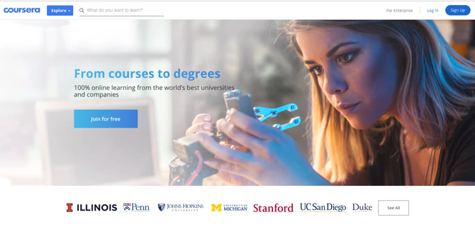 Στιγμιότυπο οθόνης Coursera