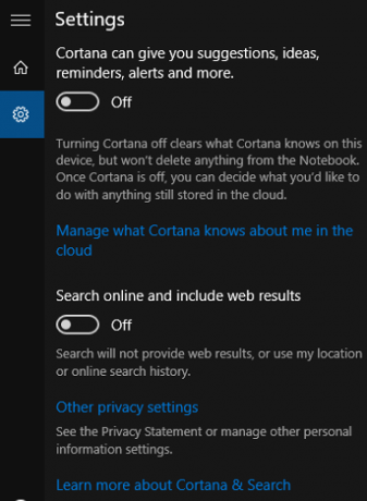 cortana-ρυθμίσεις