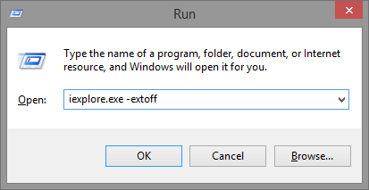 5.2 Εκτέλεση - iexplore.exe -extoff