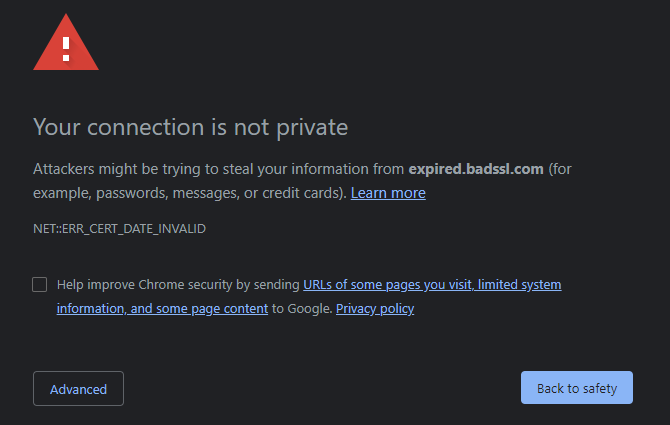 Η σύνδεση Chrome δεν είναι ιδιωτική