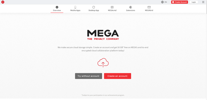 Στιγμιότυπο οθόνης Mega