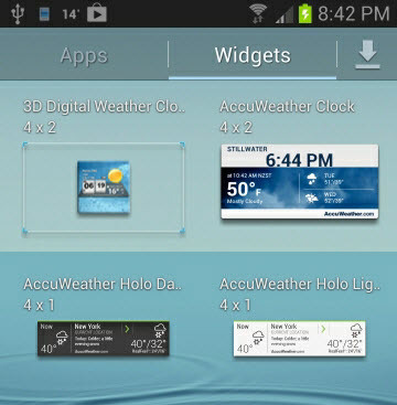 widget καιρού