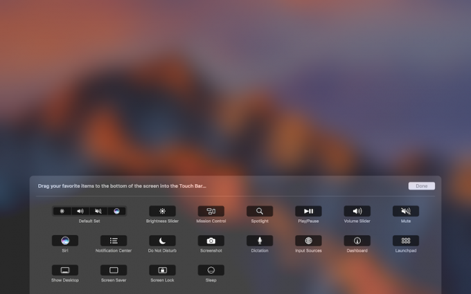 macbook pro μπαρ ζώνης ελέγχου