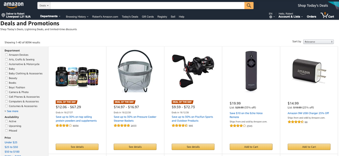 Στιγμιότυπο οθόνης Amazon