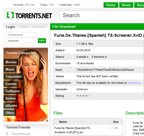 επαληθευμένη μηχανή αναζήτησης torrent
