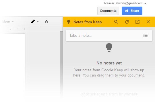 Φέρτε τη δύναμη του Google Keep στα Έγγραφα Google με ένα κλικ Google Keep Drag Notes