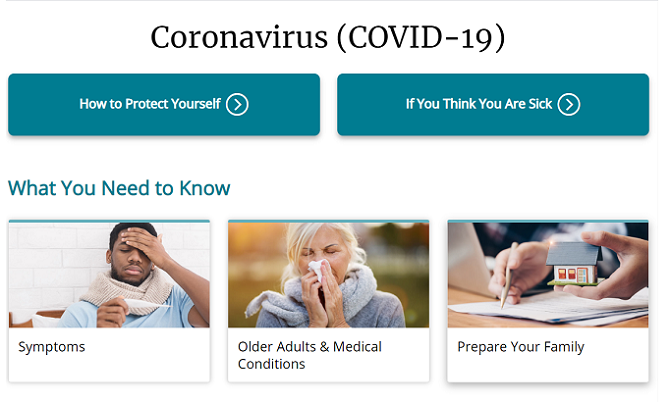 cdc πληροφορίες για τον κορωνοϊό covid-19
