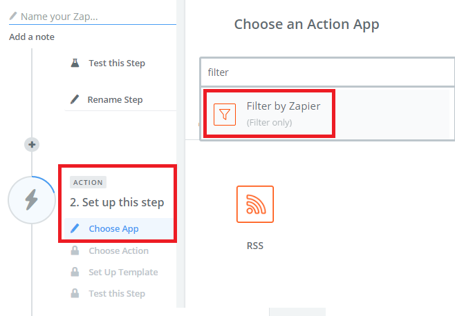 rss από το φίλτρο zapier